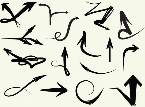 Conjunto de flechas en vectorial y pinceles | CosasSencillas.Com