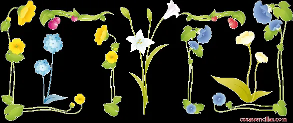 Conjunto de flores para combinar en un marco