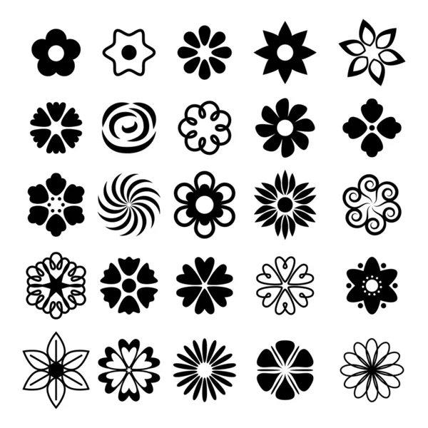 Conjunto de iconos de flores sencillas — Vector stock © rea_molko ...