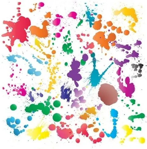 Las salpicaduras de tinta de colores vectorial Vector misceláneos ...