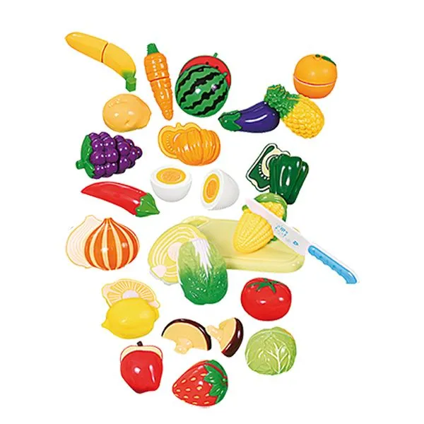 Conjunto Infantil de Frutas y Verduras Partidas