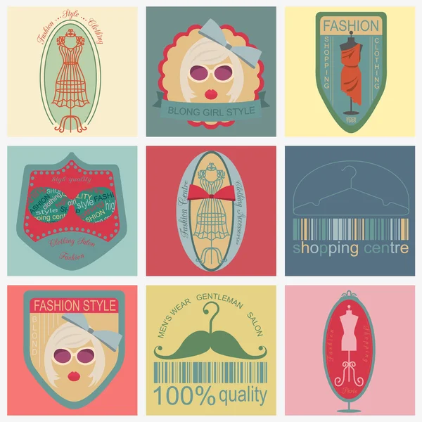 Conjunto de logotipos vintage de estilo de moda y ropa ...