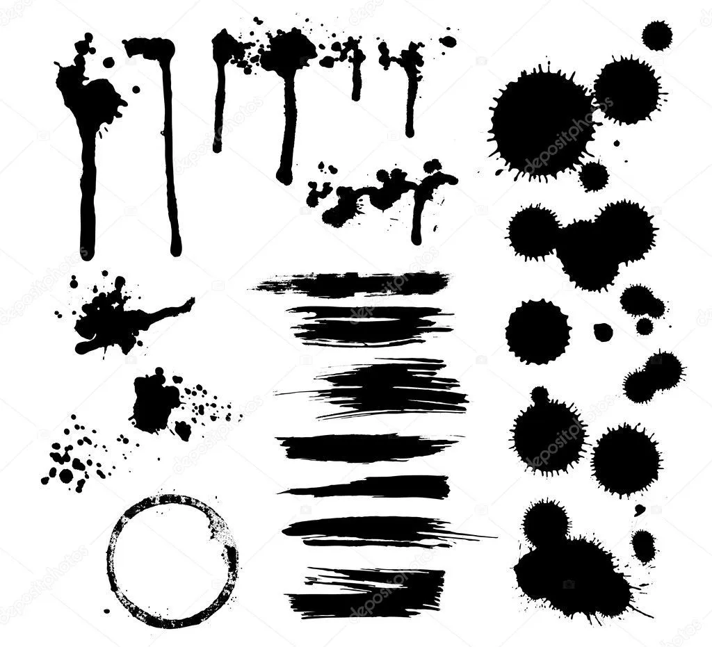 conjunto de manchas de tinta — Vector stock © Ghenadie # conjunto de manchas de tinta — Vector stock © Ghenadie #