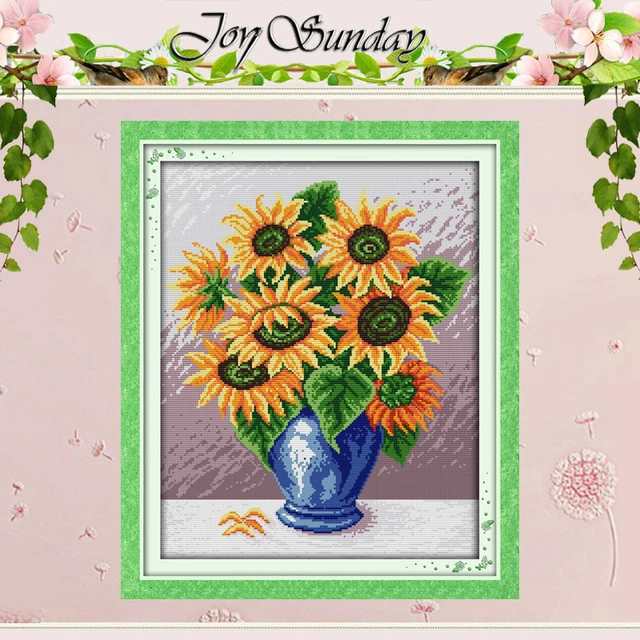 Conjunto de punto de cruz 11CT 14CT, conjunto de flores con patrones de girasoles y jarrones, punto de cruz, bordado, venta al por mayor - AliExpress Conjunto de punto de cruz 11CT 14CT, conjunto de flores con patrones de girasoles y jarrones, punto de cruz, bordado, venta al por mayor - AliExpress