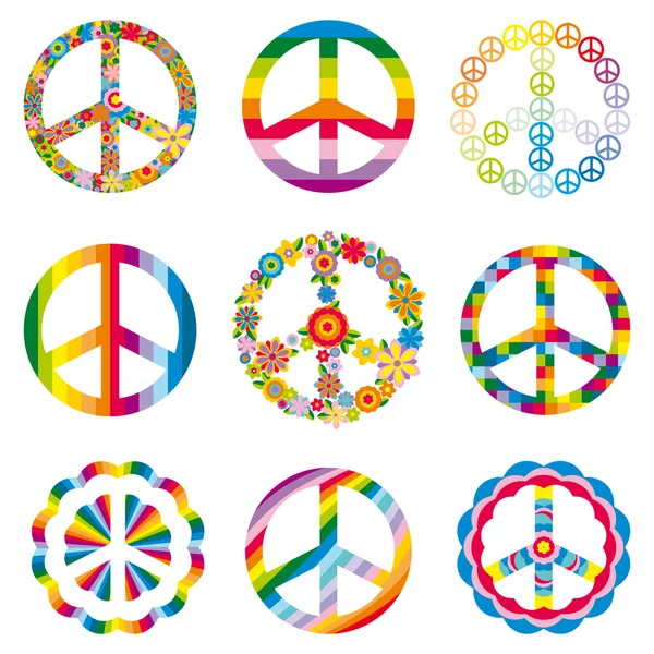 conjunto de símbolos de la paz — Vector stock © SelenaMay #7374715