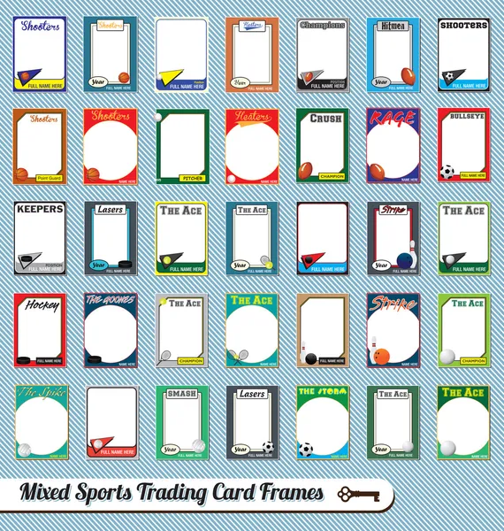 conjunto de vectores: deportivos mixtos de cartas coleccionables ...