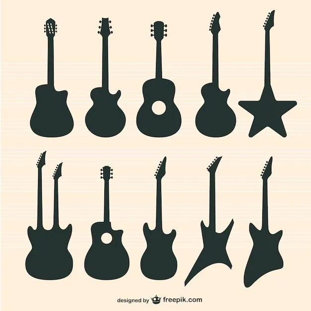 Conjunto de vectores de guitarras | Descargar Vectores gratis