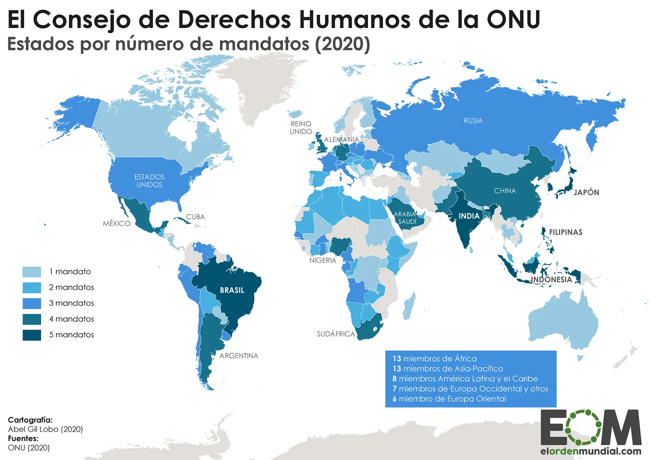 El Consejo de Derechos Humanos de la ONU - Mapas de El Orden Mundial - EOM