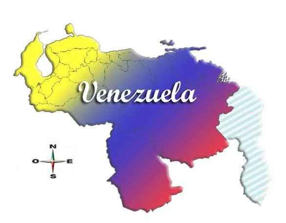 Dibujo del mapa de venezuela con sus puntos cardinales - Imagui