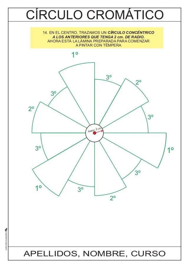 CONSTRUCCIÓN DE UN CÍRCULO CROMÁTICO DE 12 COLORES. CONSTRUCCIÓN DE UN CÍRCULO CROMÁTICO DE 12 COLORES.
