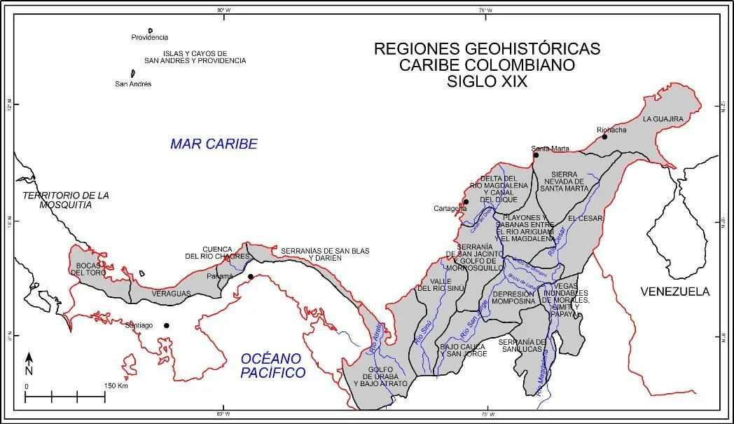 Construcción y deconstrucción territorial del Caribe Colombiano en el siglo  XIX