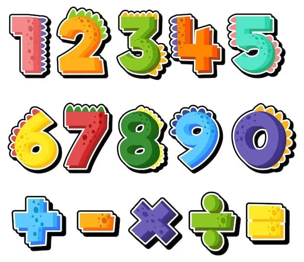 Contando números del 0 al 9 y símbolos matemáticos | Vector Gratis
