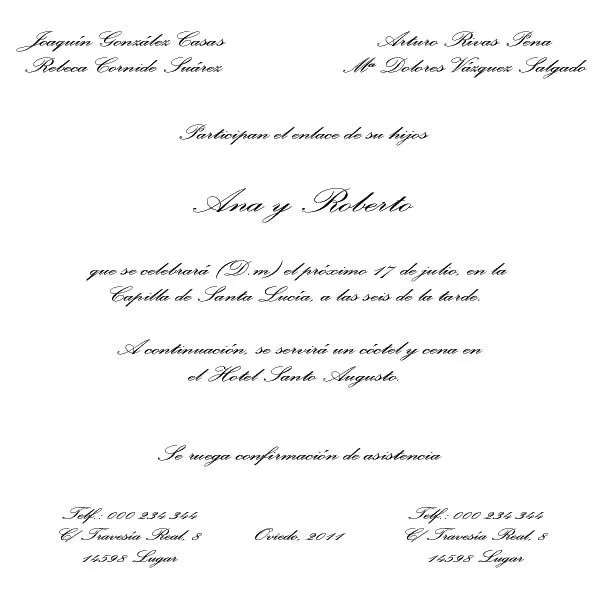 Formatos de invitación para boda - Imagui