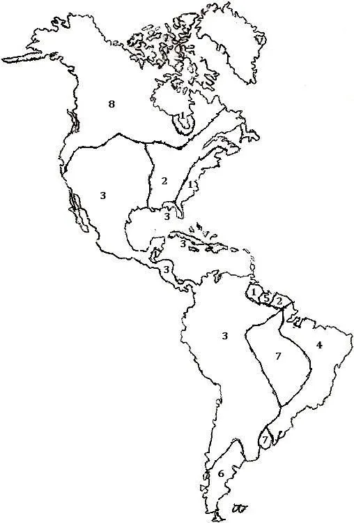 Mapa del continente americano para colorear - Imagui