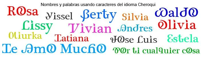 Convertidor para Facebook de letras en simbolos del lenguaje cheroqui