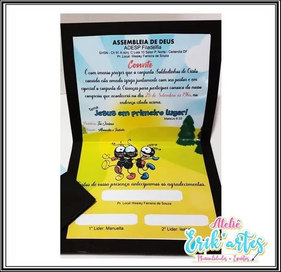 Convite para congresso infantil SMILLINGUIDO | Elo7 Convite para congresso infantil SMILLINGUIDO | Elo7