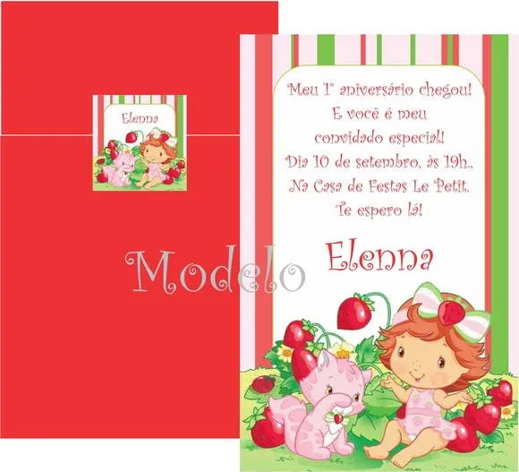 Convite Moranguinho Baby | Elo7