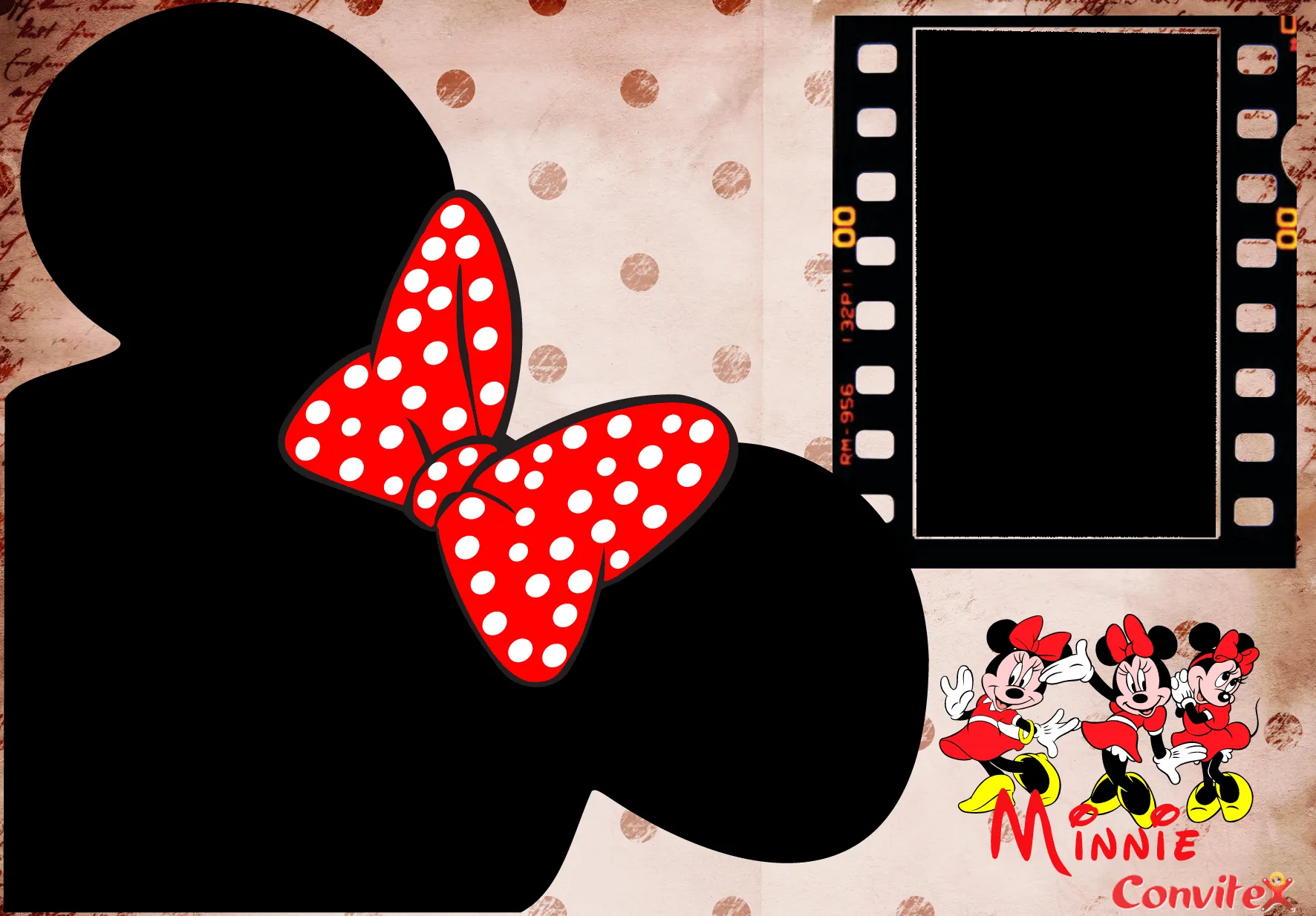 Convite ou Frame Minnie Mouse 02 « Convitex