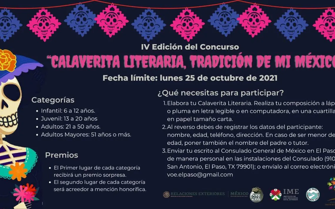 Convoca Consulado Mexicano en El Paso a concursar en 'Calaverita Literaria'  - El Heraldo de Juárez | Noticias Locales, Policiacas, sobre México,  Chiahuahua y el Mundo