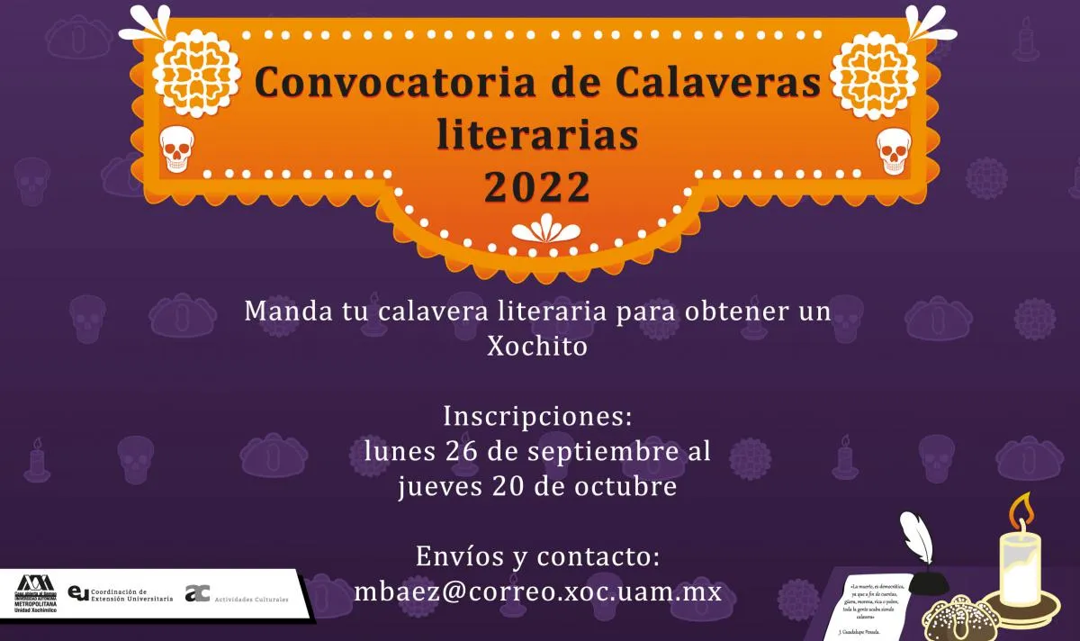 Convocatoria de Calaveras literarias 2022 | Universidad Autónoma  Metropolitana