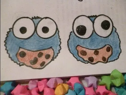 Cookie Monster Draw Dibuja al Monstruo Come Galletas kawai Fácil y ...