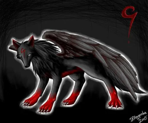 coolbrady34 dibujo - malvado lobo con alas 