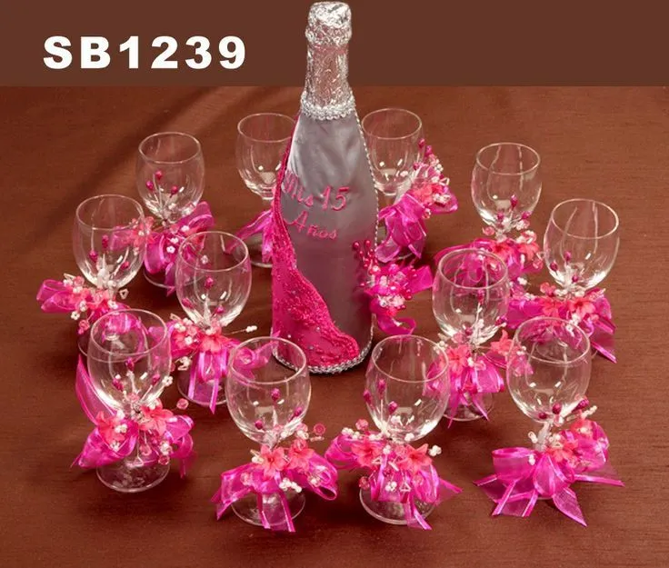 copas para brindis de quinceaneras decoradas | AC Set de brindis ...
