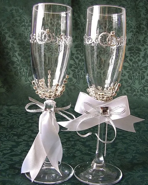 Como decorar copas para bodas | DTODOMANUALIDADES...................