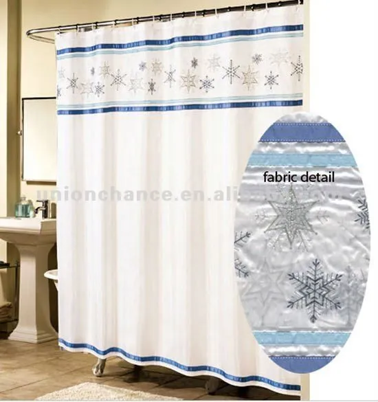 Copo de nieve azul tela baño cortina de ducha-Cortinas de ducha ...