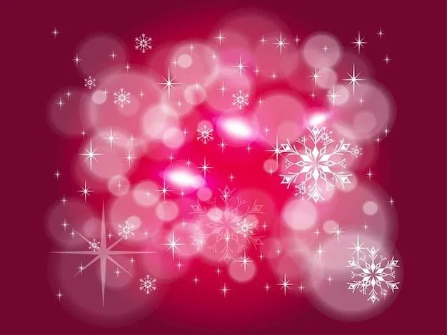 Copos de nieve brillantes sobre fondo de color rosa | Descargar ...
