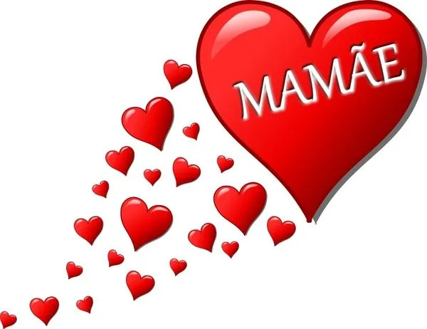 Coração para o Día das Mães com um rastro de Corações Vector de ...