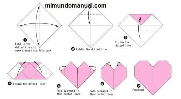 Como hacer origami corazon - Imagui