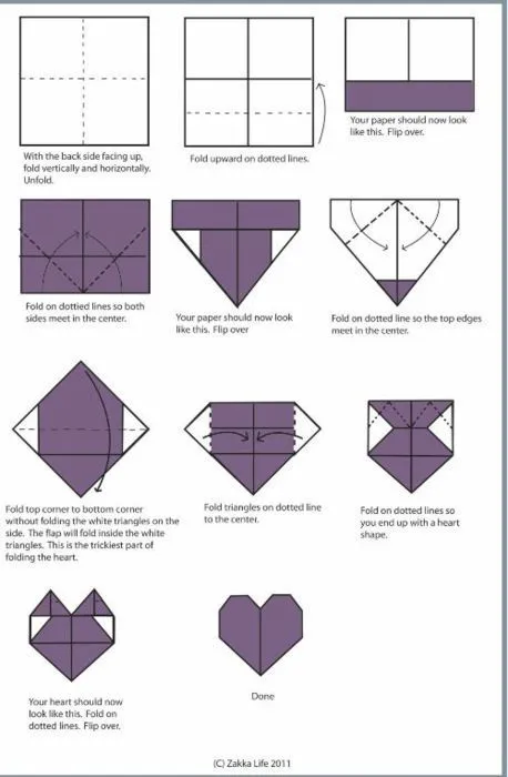 Como hacer un corazon en papel - Imagui