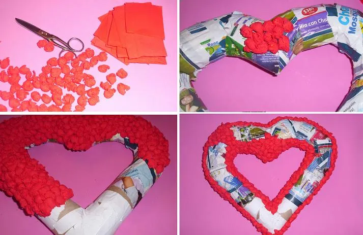Como hacer un corazon con papel reciclado - Imagui