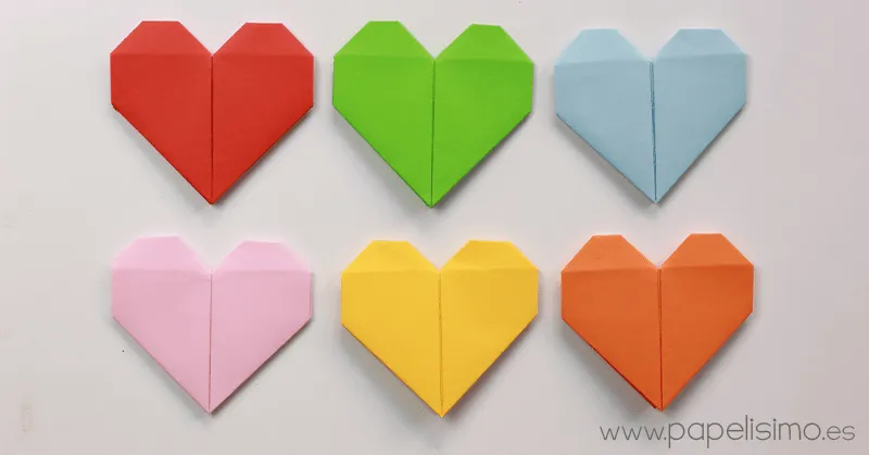 Corazón de papel. Tarjeta de San Valentín Origami - Papelisimo