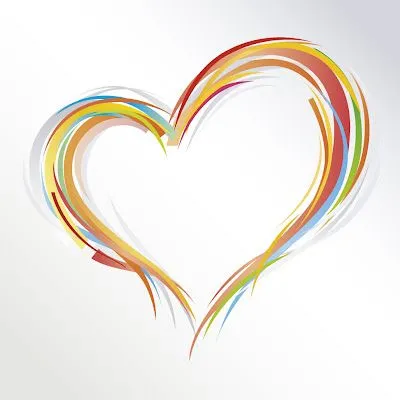 Corazón vectorial creado con trazos de colores (Vector Stripes ... Corazón vectorial creado con trazos de colores (Vector Stripes ...