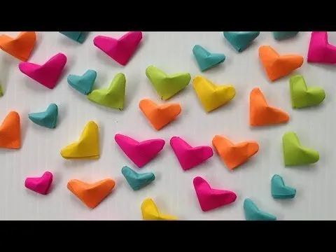 Como hacer corazoncitos inflados de papel - Inflated paper hearts ...