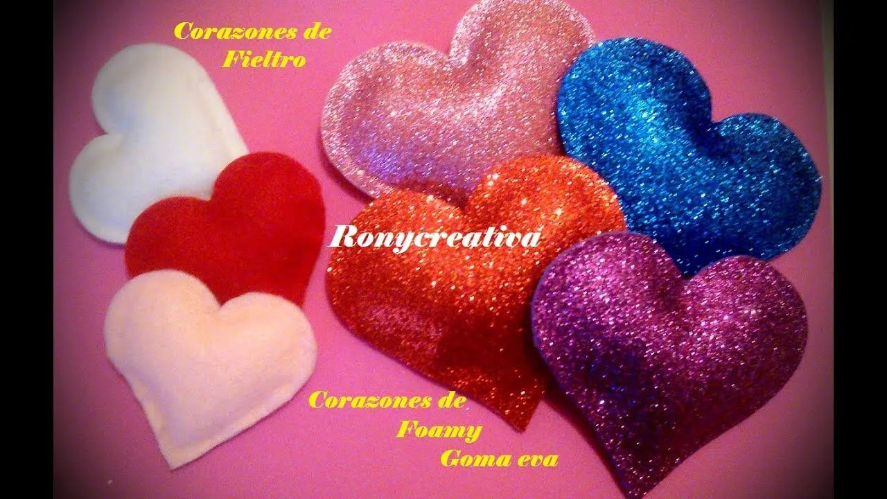 Cómo hacer CORAZONES de fomi o fielro 3D muy FACIL/ Ronycreativa ... Cómo hacer CORAZONES de fomi o fielro 3D muy FACIL/ Ronycreativa ...