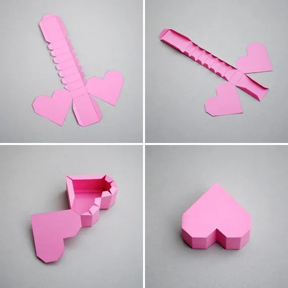 Corazones geométricos de papel - Paperblog