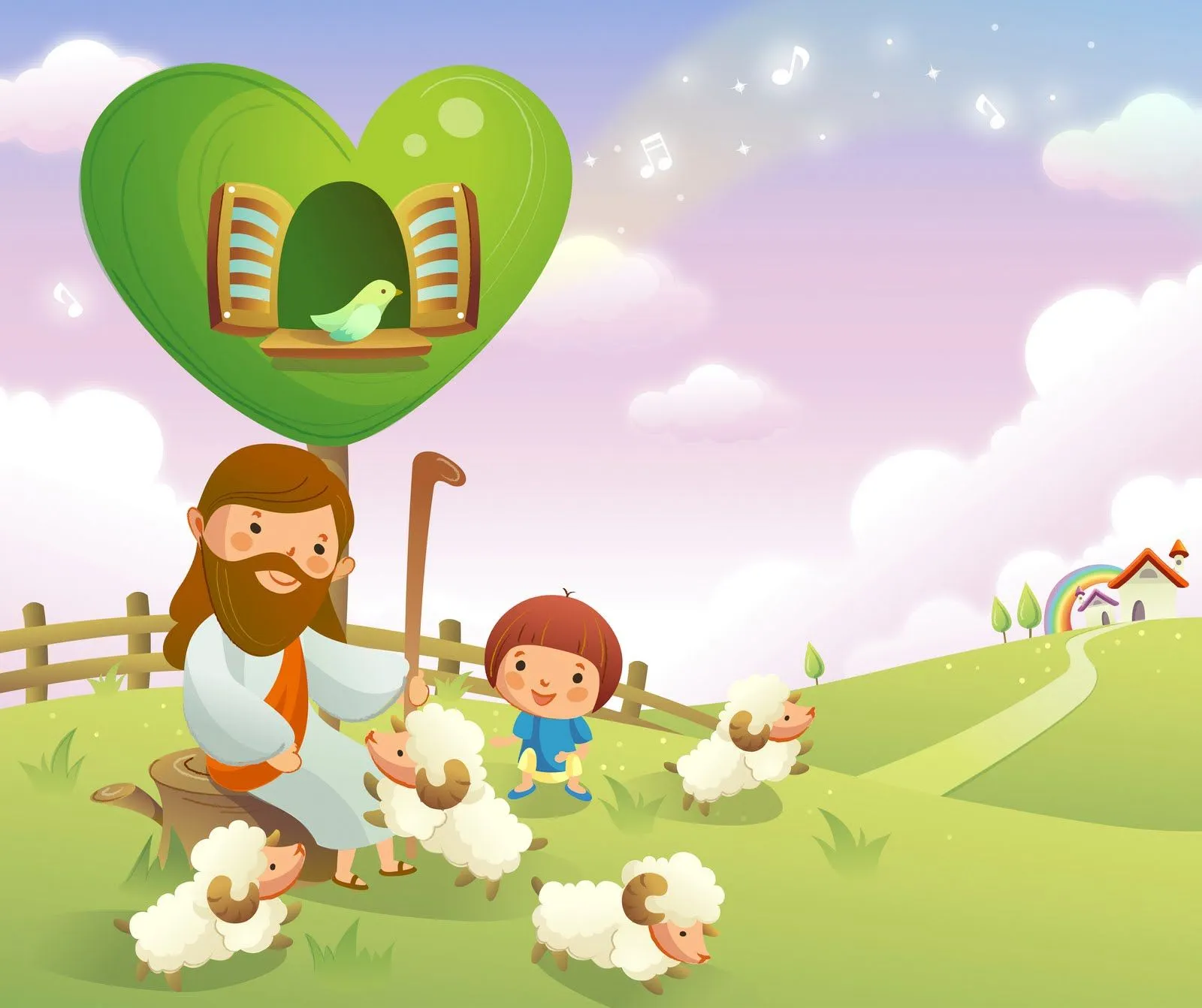 Corazones de Maria: Ilustraciones de Jesús para niños