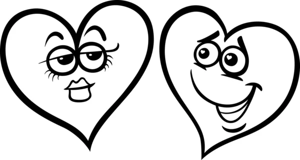 Corazones en página para colorear de dibujos animados de amor ...