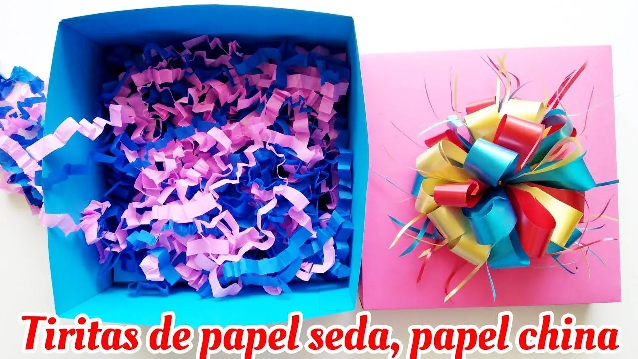 Cómo cortar tiritas de papel de seda para regalos * Viruta de papel china  para anchetas * - YouTube