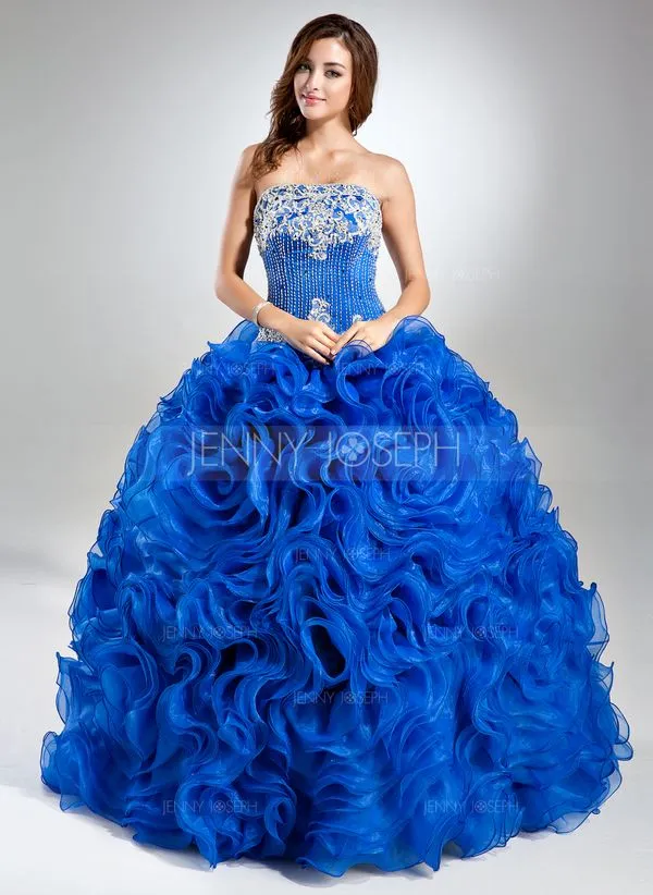 Corte de baile Estrapless Vestido Organdí Vestido de quinceañera ... Corte de baile Estrapless Vestido Organdí Vestido de quinceañera ...