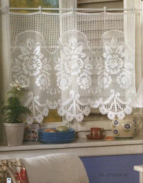 Cortinas Crochet on Pinterest | Crochet Curtains, Crochet Curtain ...