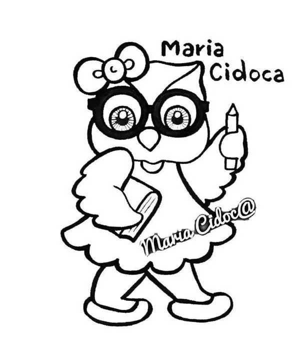 Corujinha professora - Maria Cidoca | gufi owl | Pinterest