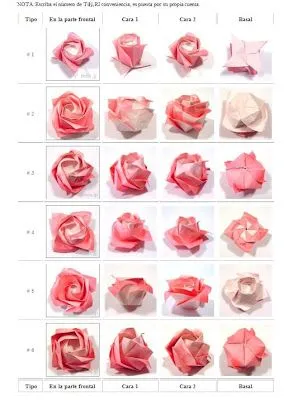 otra pagina con rosas de origami pagina traducida mas papiroflexia