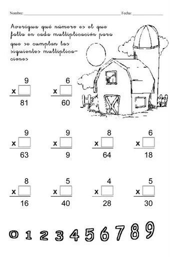 Ejemplos de problemas de multiplicacion para niños de primaria ...