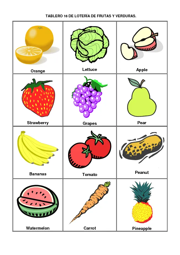 CoSqUiLLiTaS eN La PaNzA BLoGs: LOTERÍA FRUTAS Y VERDURAS (EN ...