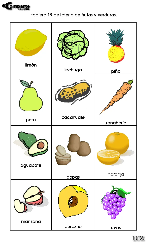 CoSqUiLLiTaS eN La PaNzA BLoGs: LOTERÍA FRUTAS Y VERDURAS (EN ... CoSqUiLLiTaS eN La PaNzA BLoGs: LOTERÍA FRUTAS Y VERDURAS (EN ...