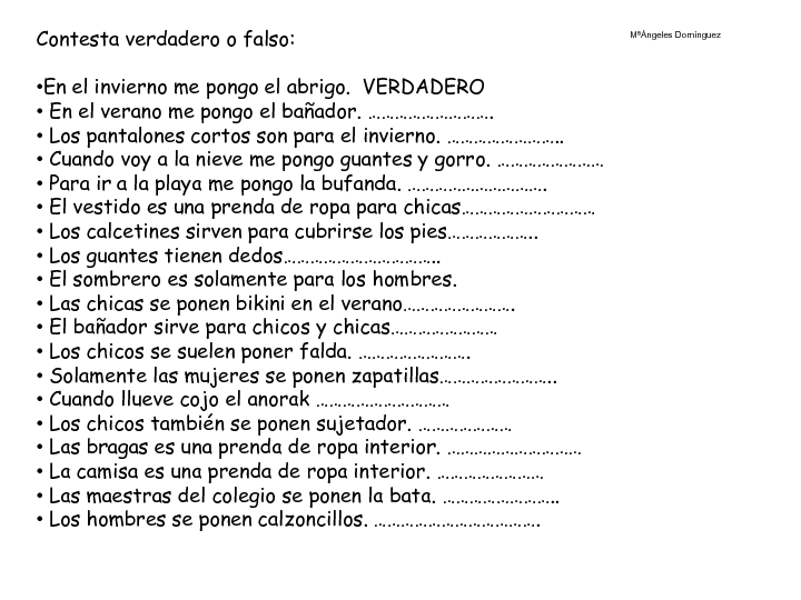 CoSqUiLLiTaS eN La PaNzA BLoGs: LAS PRENDAS DE VESTIR (CON ... CoSqUiLLiTaS eN La PaNzA BLoGs: LAS PRENDAS DE VESTIR (CON ...